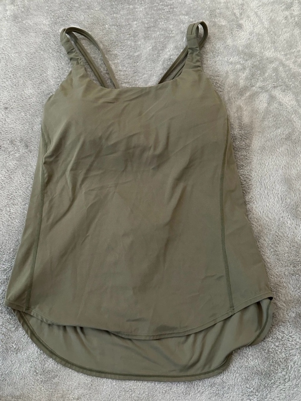 HALARA Olive Green Active Tank with Shelf Liner